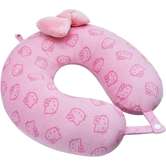 Sanrio Hello Kitty Ful Travel Neck Pillow with Pink Hello Kitty Bow - Picture 4 of 11